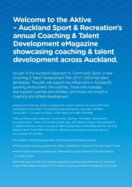 Aktive Coaching & Talent Development 2017