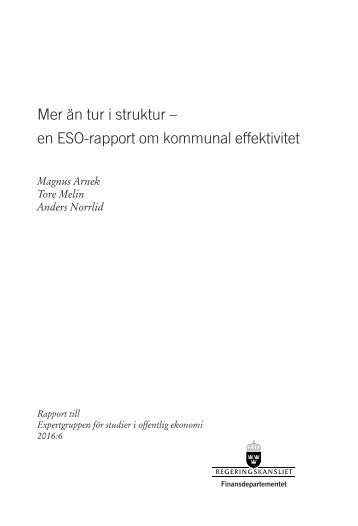 Mer än tur i struktur – en ESO-rapport om kommunal effektivitet
