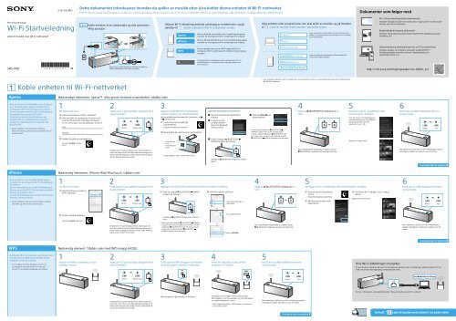 Sony SRS-X99 - SRS-X99 Guide de mise en route Norv&eacute;gien