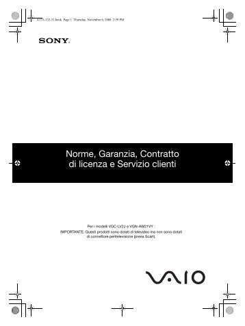 Sony VGN-FW32J - VGN-FW32J Documents de garantie Italien