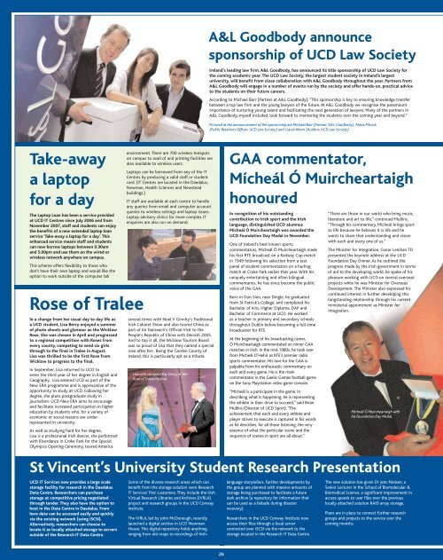 Featured in this issue: - University College Dublin