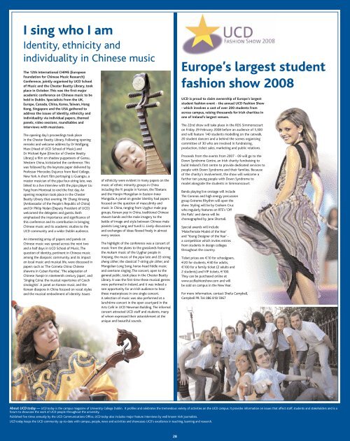 Featured in this issue: - University College Dublin