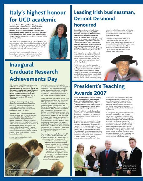 Featured in this issue: - University College Dublin
