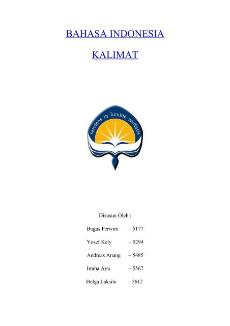 MAKALAH BAHASA INDONESIA KALIMAT