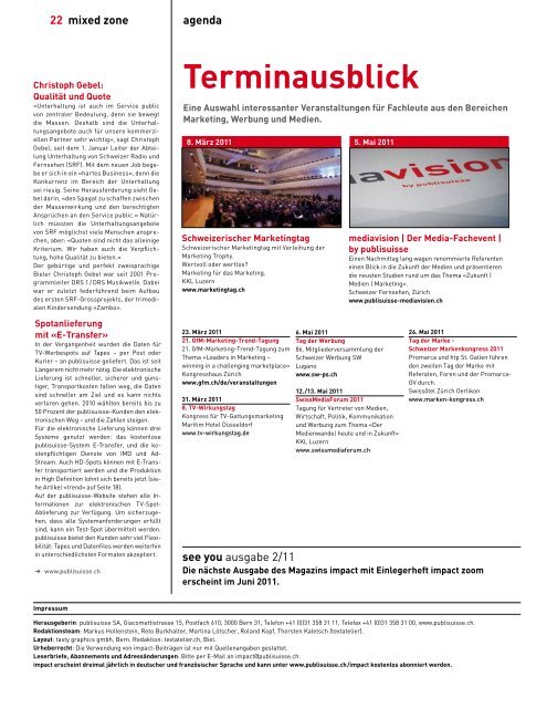 impact 1/2011 [PDF] - Publisuisse SA