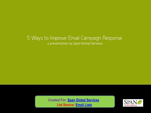 5 Ways to Improve Email Campaign Response