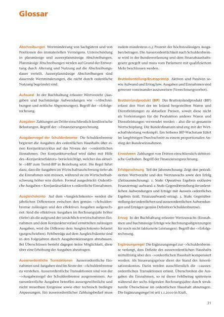 Bundesfinanzen in Kürze R2011 - Eidg. Finanzverwaltung - admin.ch