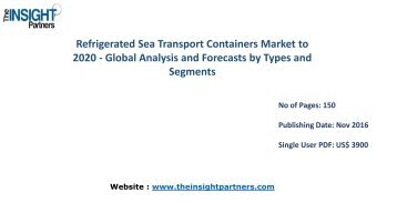 Refrigerated Sea Transport Containers Market Volume is expected to reach 3.46 MTEU by 2020 