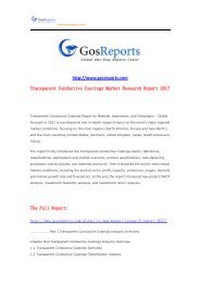 Transparent Conductive Coatings Market Research Report 2017
