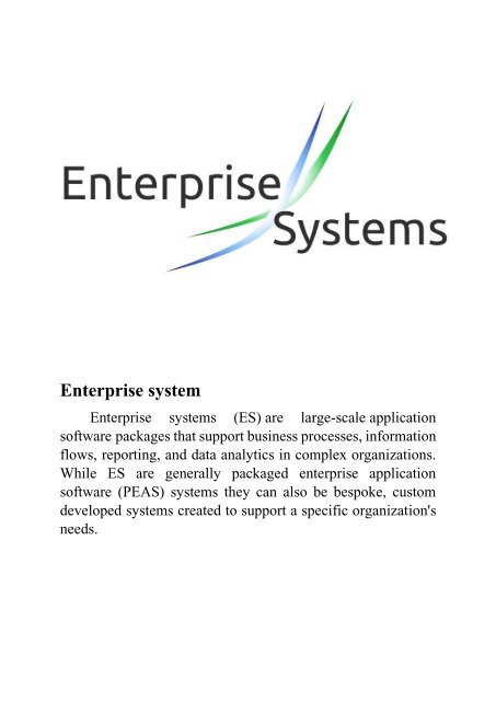 Enterprise System &amp;#40;PIS TU2323&amp;#41;