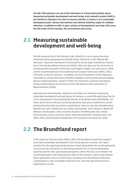 Measuring the SDGs an initial picture for the Netherlands