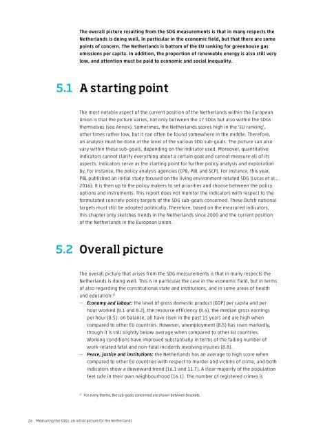 Measuring the SDGs an initial picture for the Netherlands