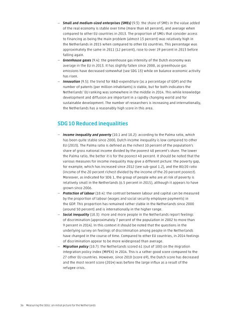 Measuring the SDGs an initial picture for the Netherlands