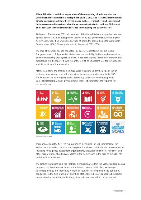 Measuring the SDGs an initial picture for the Netherlands