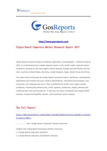 Single-Board Computers Market Research Report 2017