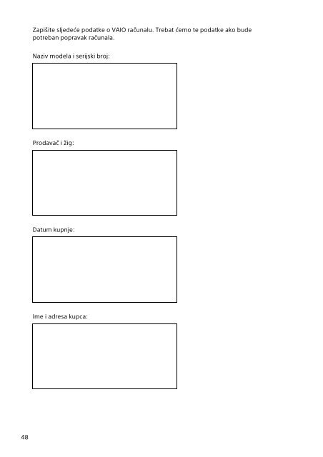 Sony SVF1521B2E - SVF1521B2E Documents de garantie Slov&eacute;nien