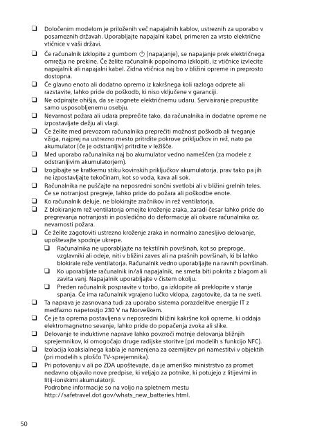 Sony SVF1521B2E - SVF1521B2E Documents de garantie Slov&eacute;nien