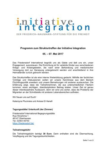 Aktuelles Programm Strukturtreffen 2017 