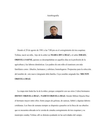 Autobiografia de Milton Orjuela Diaz