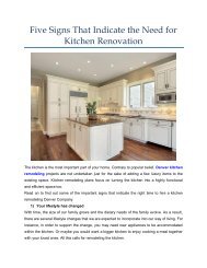 Five Signs That Indicate the Need for Kitchen Renovation