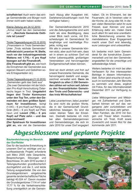 Gemeindezeitung Lavant 2010