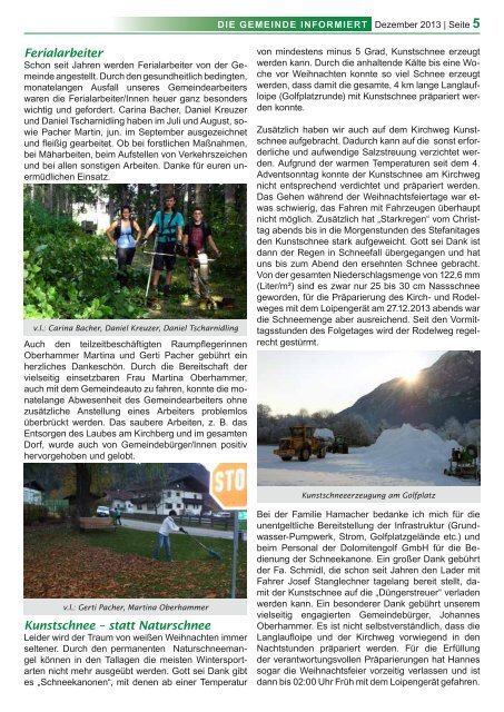 Gemeindezeitung Lavant 2013