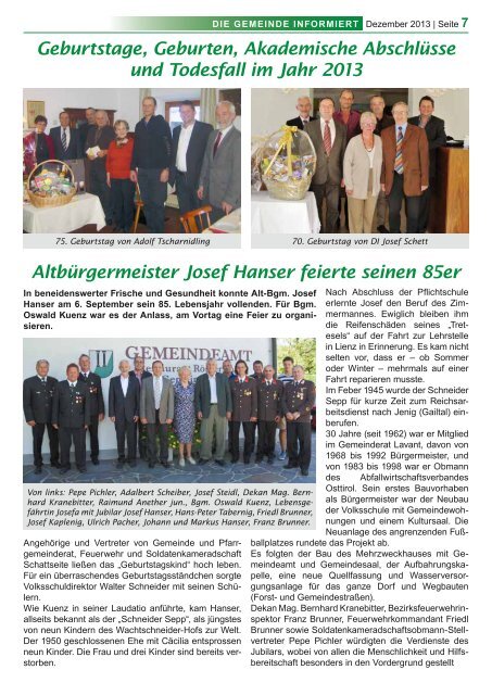 Gemeindezeitung Lavant 2013