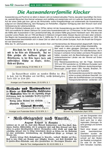 Gemeindezeitung Lavant 2015