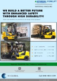 Special Forklifts for Tobacco Industries