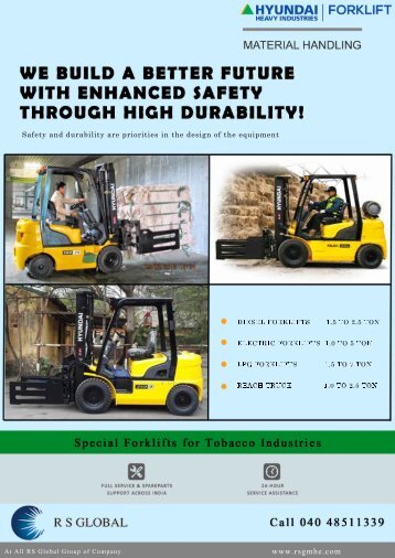 Special Forklifts for Tobacco Industries