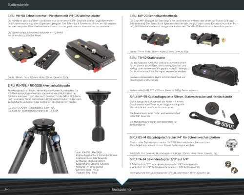 SIRUI Produktkatalog 2017