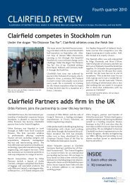 Clairfield competes in Stockholm run - Syncap