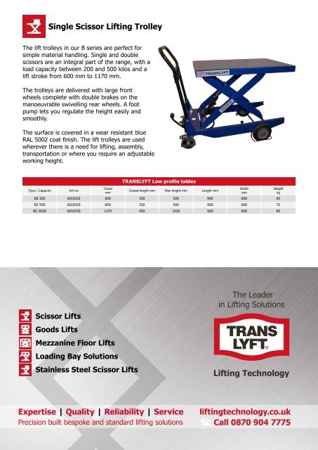 Translyft B Series Brochure