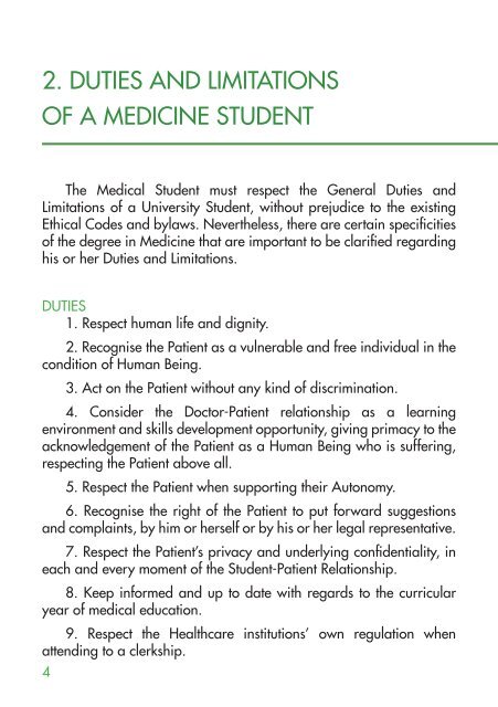 Ethical Code for Medical Students