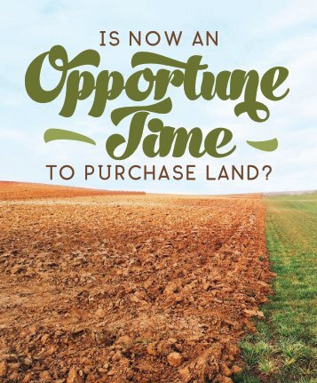 Is Now an Opportune Time to Purchase Land?