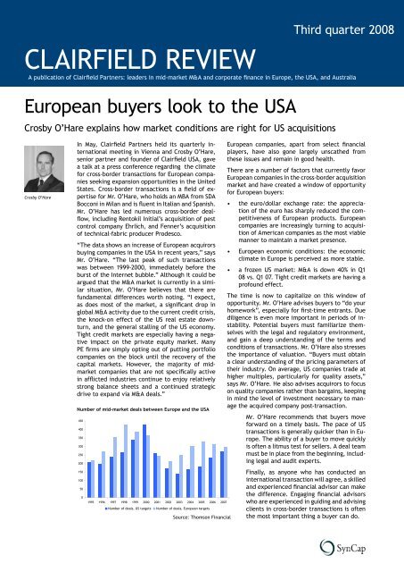 Clairfield Review Q3 08 - Syncap