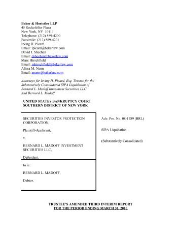 April 19, 2010 Amended Third Interim Report - Bernard L. Madoff ...