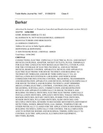 Berker - Controller General of Patents, Designs, and Trade Marks