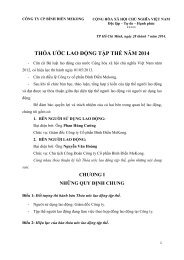 THỎA ƯỚC LAO ĐỘNG TẬP THỂ NĂM 2014