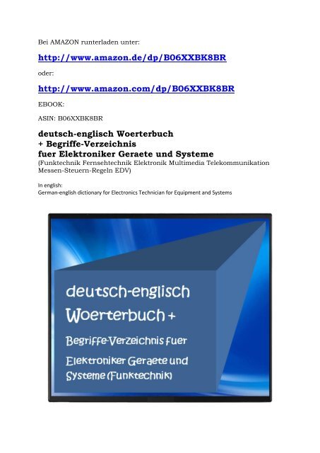 deutsch-englisch Uebersetzungen: Woerterbuch fuer Elektroniker Geraete  Systeme