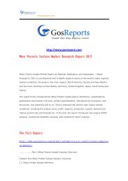 Whey Protein Isolate Market Research Report 2017