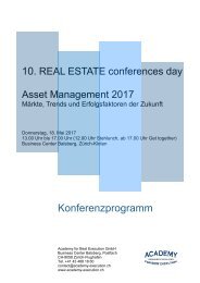 Konferenzprogramm Programm Asset Management 2017