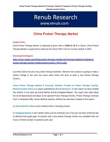 China Proton Therapy Market Forecast