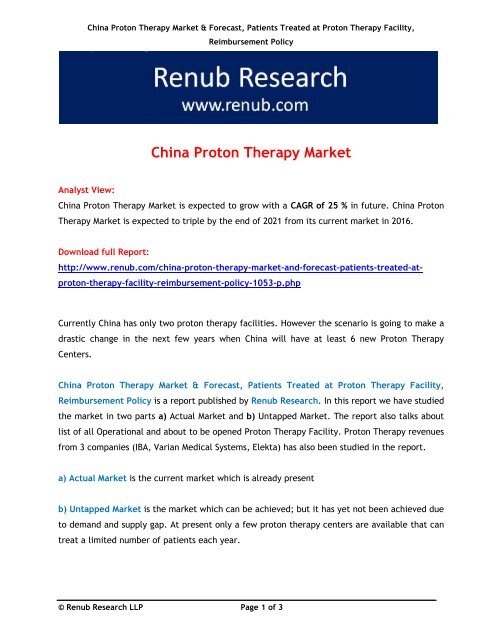 China Proton Therapy Market Forecast