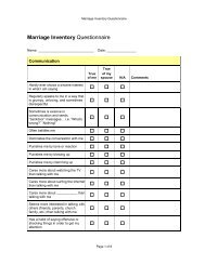 Marriage Inventory