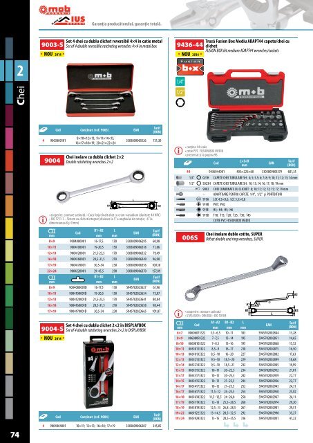 MOB&IUS catalog C015 cu tarif 2017