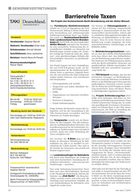 RAL 1015 taxi news Heft 7-2013