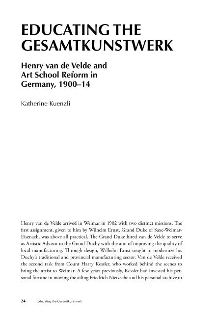 The Death and Life of the Total Work of Art – Henry van de Velde and the Legacy of a Modern Concept