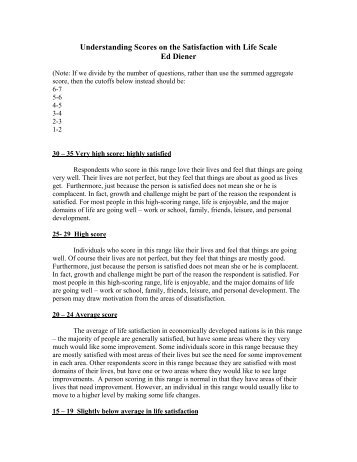 Understanding SWLS Scores