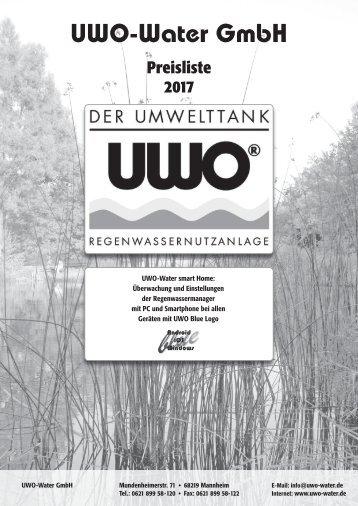 UWO-Water Preisliste 2017 Webversion